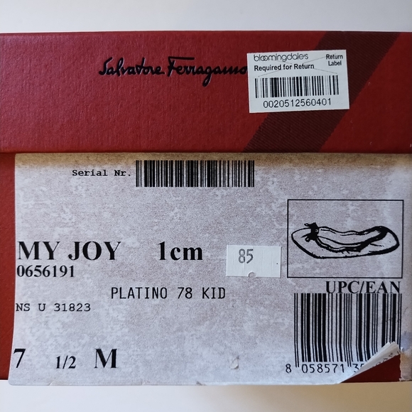 Salvatore Ferragamo Platino (Gold) Leather My Joy Ballet Slip-On Flats Size 7.5 - Picture 16 of 16